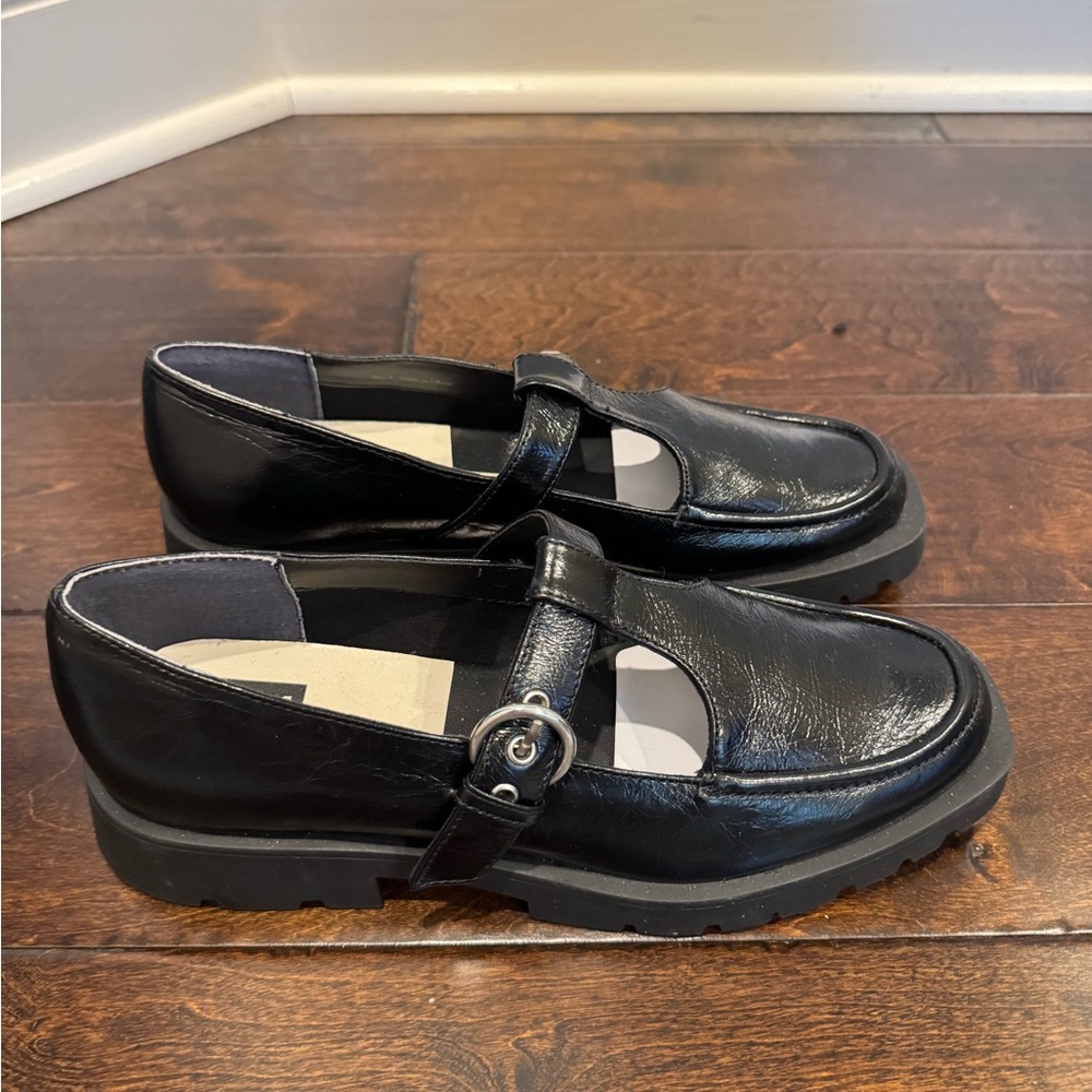 NEW Dolce Vita Black Leather Mary Jane Loafers